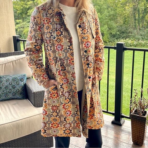 Carol Cohen Jackets & Blazers - Vintage CAROL COHEN For GALAPAGO 1960's  Coat pant Boho overcoat rare Blazer